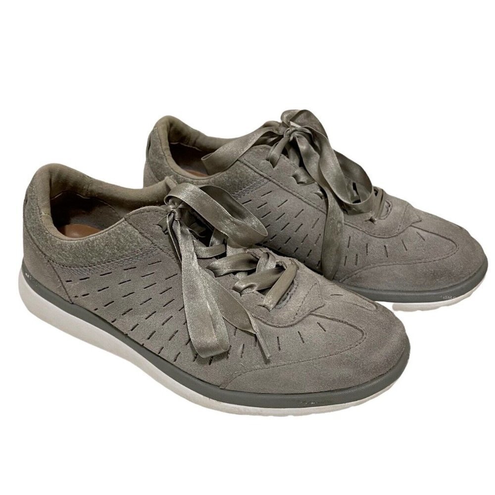 Ugg Womens Victoria Lace Up Suede Sneaker Ribbon Laces Gray 1017011 Size 7.5